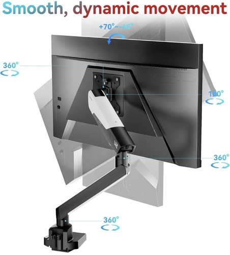 Monitor Arm Adjustable Stand fit 17"-40" Screens Load Capacity 2-12kg 75/100Vesa - Picture 3 of 7
