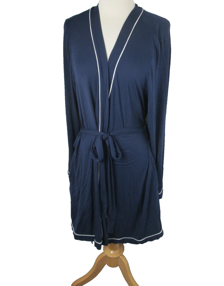Cinturón de mujer Aerie Robe Kimono envolvente talla L/XL tejido azul oscuro Foto 3 de 4