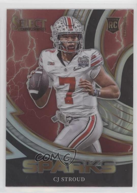 2023 Panini Select Draft Picks Sparks Silver Prizm CJ Stroud #SPR-CJ 1t3