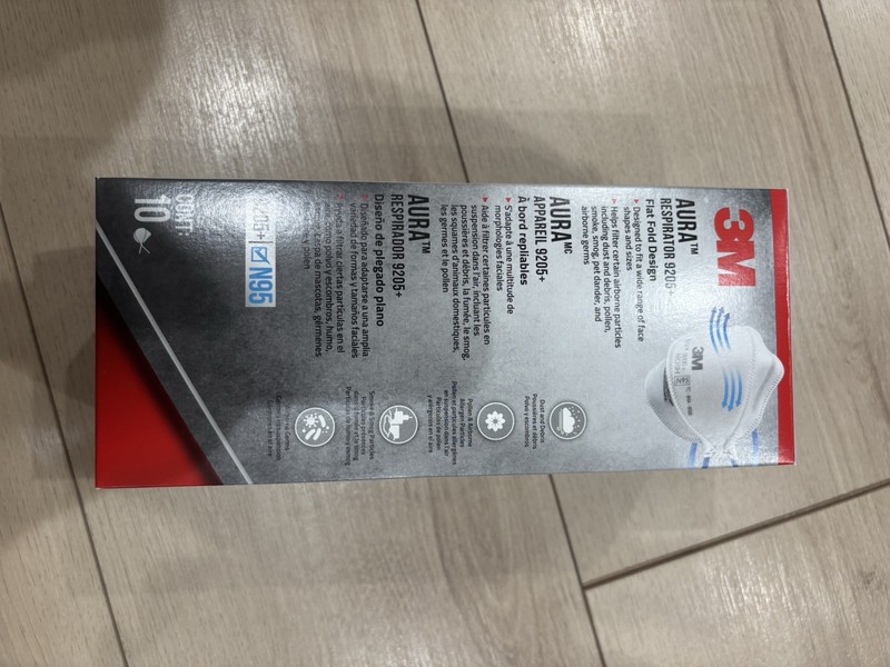 3M Aura 9205+ N95 Respirator Masks – 10 Count NIOSH Approved – Brand New Sealed