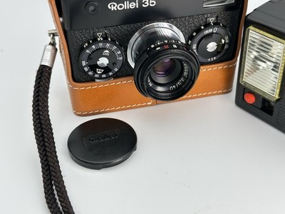 CLA'd [ Top MINT w/Case + Strap ] Rollei 35 Black 35mm MF Film