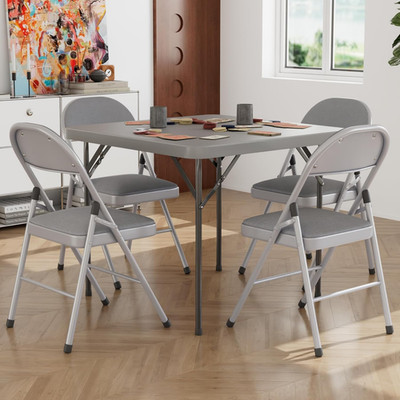Portable 5-Piece Folding Card Table & Chairs Set for Indoor/Outdoor Use