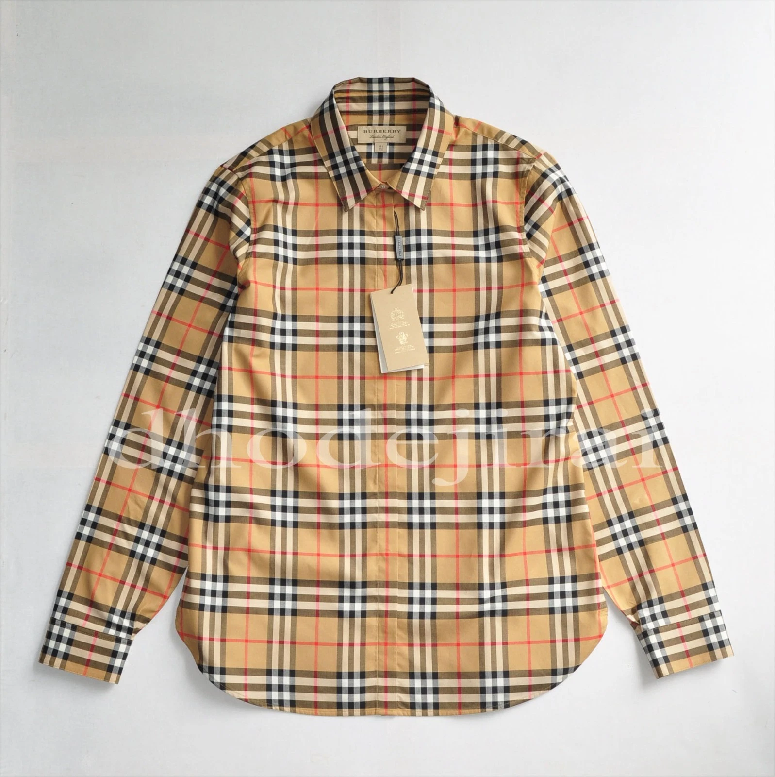 Burberry — Authentic BNWT BURBERRY Check Top/Shirt/Blouse Womens Small/AU8/US6 /IT40 Yellow