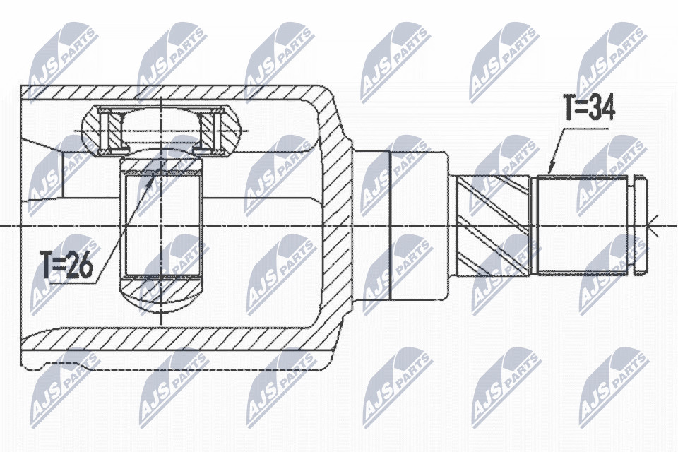 Fits NTY NPW-RE-125 INNER CV JOINT
