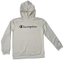 Champion Kids Hooded Logo Sweatshirt, Beige Size Medium 10-12 Kids Pullover NWT