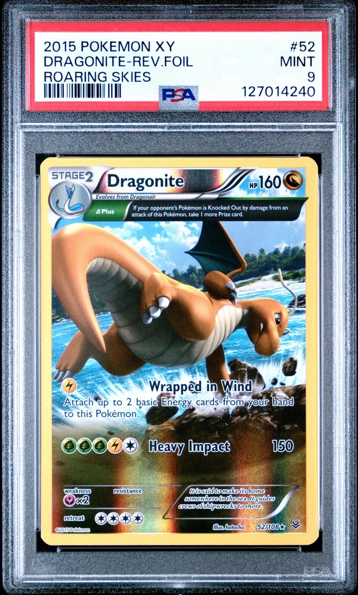 2015 POKEMON XY ROARING SKIES #52 DRAGONITE-REVERSE FOIL PSA 9 | eBay
