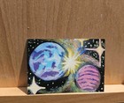 ACEO Original Outer Space Planets #2 & Stars Acrylic Glitterarcadestudio — photo 3