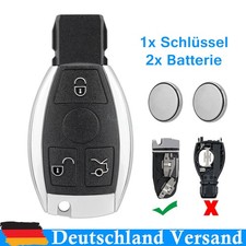 3 Tasten Schl&uuml;ssel Geh&auml;use + 2x Batterie F&uuml;r Mercedes W204 W211 W212 W220 W639