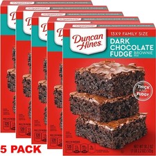 5x Duncan Hines DARK CHOCOLATE FUDGE Baking Brownie Mix 18.2 oz - 5 PACK