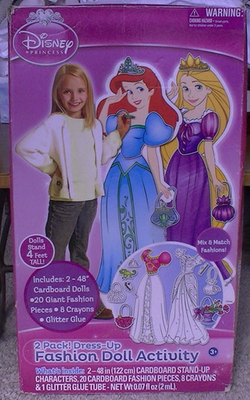Disney Princess 2 Pack! Dress-up Fashion Doll Activity 4ft Cardboard Dolls  | eBay
