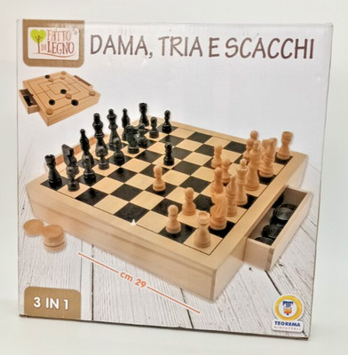 3in1 Teorema Giocattoli Schach Tria Aus Holz Mit Öffnenden Schubladen 40604 Holz