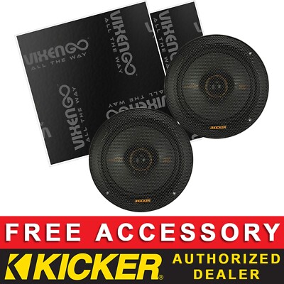 KICKER 51KSC6504 CAR AUDIO 6.5'' 2-WAY KS SPEAKERS W/SOUND DEADENING KIT PAIR