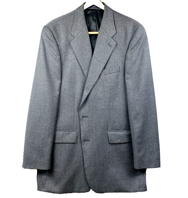 CHAPS RALPH LAUREN Wool Blazer Men's Sz 43 T Gray Structured Classic Sport Coat