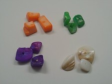Freshwater Shell Chip Beads Qty 100, Green, orange, Purple, Natural, Hole 2mm