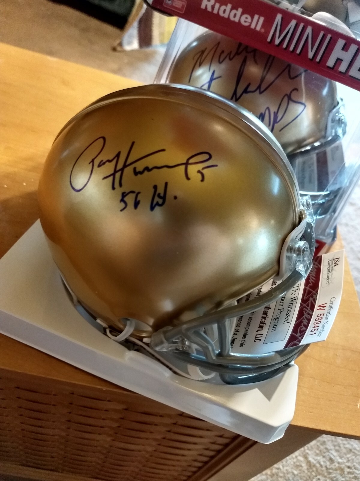 Paul hornung Autographed Signed Notre Dame Mini Helmet JSA Certified 