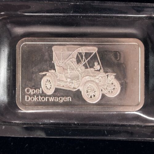 Opel Doktorwagen | 1 oz Degussa Silberbarren | 999 Feinsilber | 24 x 42 mm - Afbeelding 1 van 2