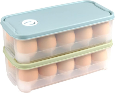 2-teilige Eierbox, Eierbehälter mit Deckel für Kühlschrank