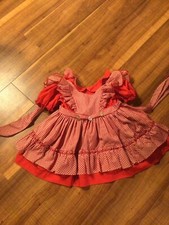 Vintage Martha  s Miniatures Rare Prairie Red Pageant Party Dress Full Circle