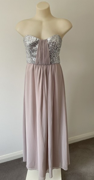 Love Affair -Size 8 Women’s Strapless Sequin Evening Gown Formal Wedding Dress