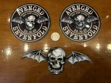 Avenged Sevenfold 2007 Sticker(Lot of 3 ) (skull bat) + Free flag sticker
