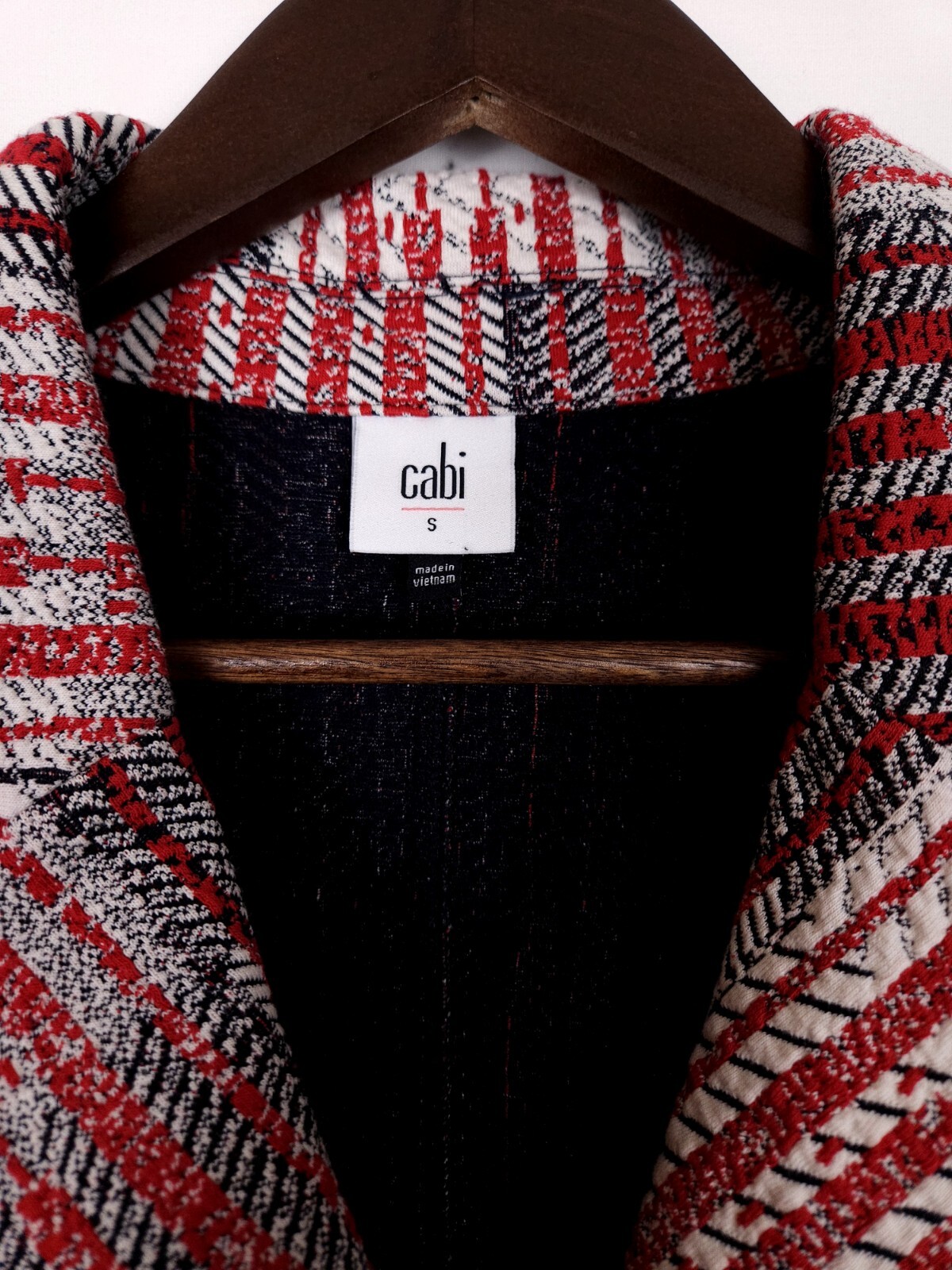 Cabi Patchwork Button-Up Blazer Jacket #6028 Red … - image 2