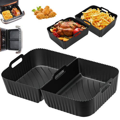 2PCS Reusable Silicone Liners Insert Dish for Ninja Foodi Flexdrawer AF500UK AU - Picture 5 of 13