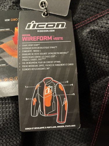 New Icon Women's Wireform MX/OFFROAD Jacket - Pink - XS Extra Small 2822-0828 - Picture 4 of 6