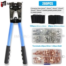 280PCS Car Copper Lug Ring Terminals Cable Electrical Wire Crimp Connectors Kit