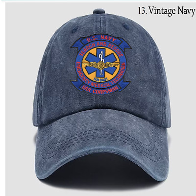 Embroidered Hat SAR Search and Rescue Corpsman EMT Air Ambulance, Veteran Cap