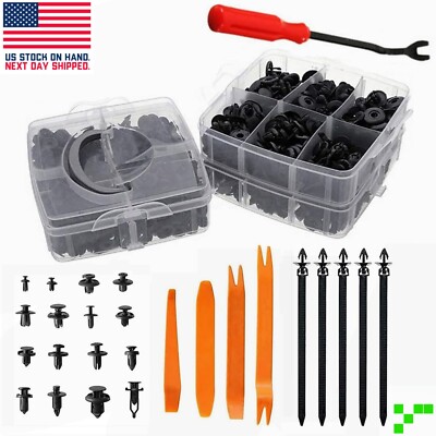 650Pcs Car Plastic Push Pin Rivet Fasteners Trim Panel Moulding Auto Clips