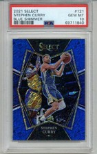 2021 PANINI SELECT BLUE SHIMMER #121 STEPHEN CURRY WARRIORS PSA 10 LOW POP 1
