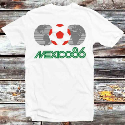 Mexiko 86 Logo 80er 90er Fußball WM Argentinien T-Shirt B827