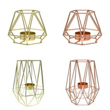 Unique Geometric Holder Gold Geometric Shape Holder Iron Tealight Holder