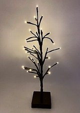 18 LED Lighted Tree White Lights Christmas Halloween Decor Brown Wrapped Trunk