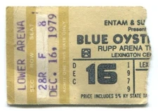 Vintage 1979 Blue Oyster Cult Head East Concert Ticket Stub Lexington KY