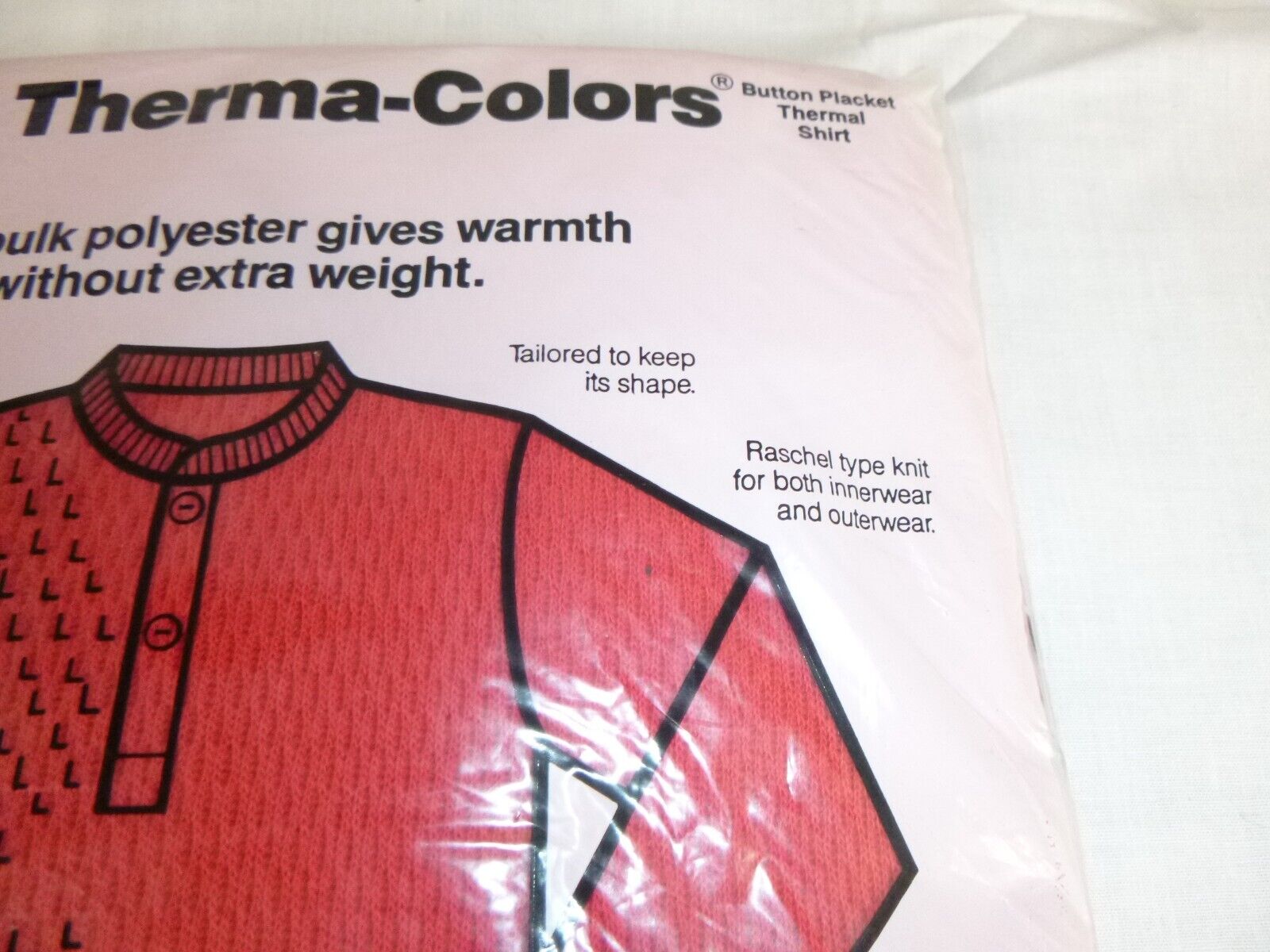 NOS Vtg 1983 Hanes Therma Colors BRIGHT Red Therm… - image 10