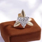 Classy 0.12 Cts Round Brilliant Cut Natural Diamonds Nose Stud 18K Yellow Gold