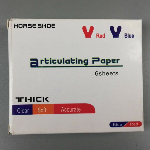 Dental Articulating Paper Strips Horseshoe/Rectanglar Double-Side Blue Red - Picture 31 of 57