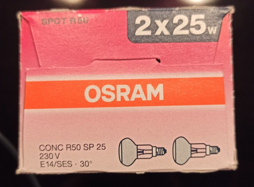 2 x Osram CONCENTRA Reflektor-Lampe 25W E14/SES R50 230V 30° | NEU & OVP - Bild 2 von 3