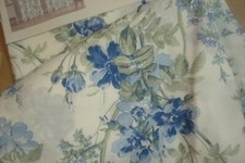 NWT 2 pc Laura Ashley Window Curtains Blossom Dance Floral Blue 38" x 96" lg