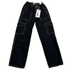 Simple Society Girls Cargo Pants 00/23 Straight Black High Rise Hip Hop Gothic