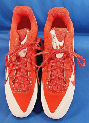 Nike Men's Alpha Pro Low TD FOOTBALL CLEATS Orange/White 579545-181 Size 13.5