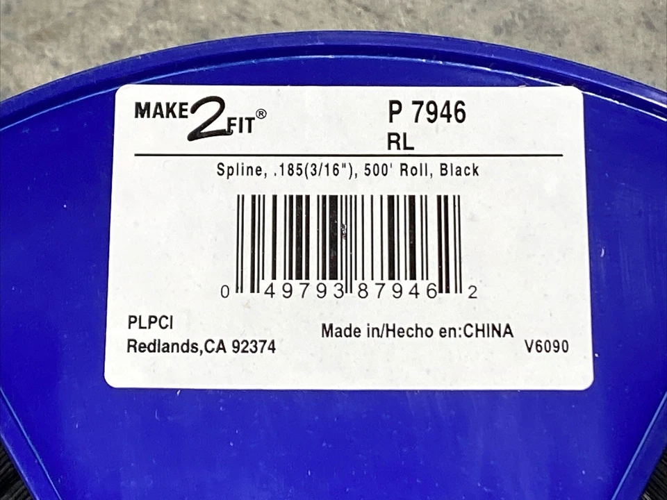 MAKE-2-FIT 0,185 pol. X 500 pés Roll Screen Spline Novo - Imagem 2 de 3
