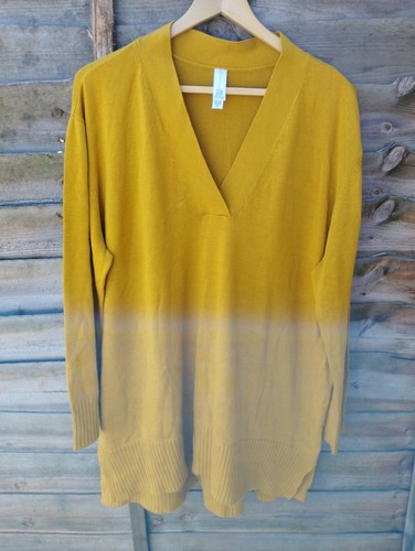 marla wynne mustard v neck jumper cotton/viscose mix size 3xl - 第 11/14 張圖片