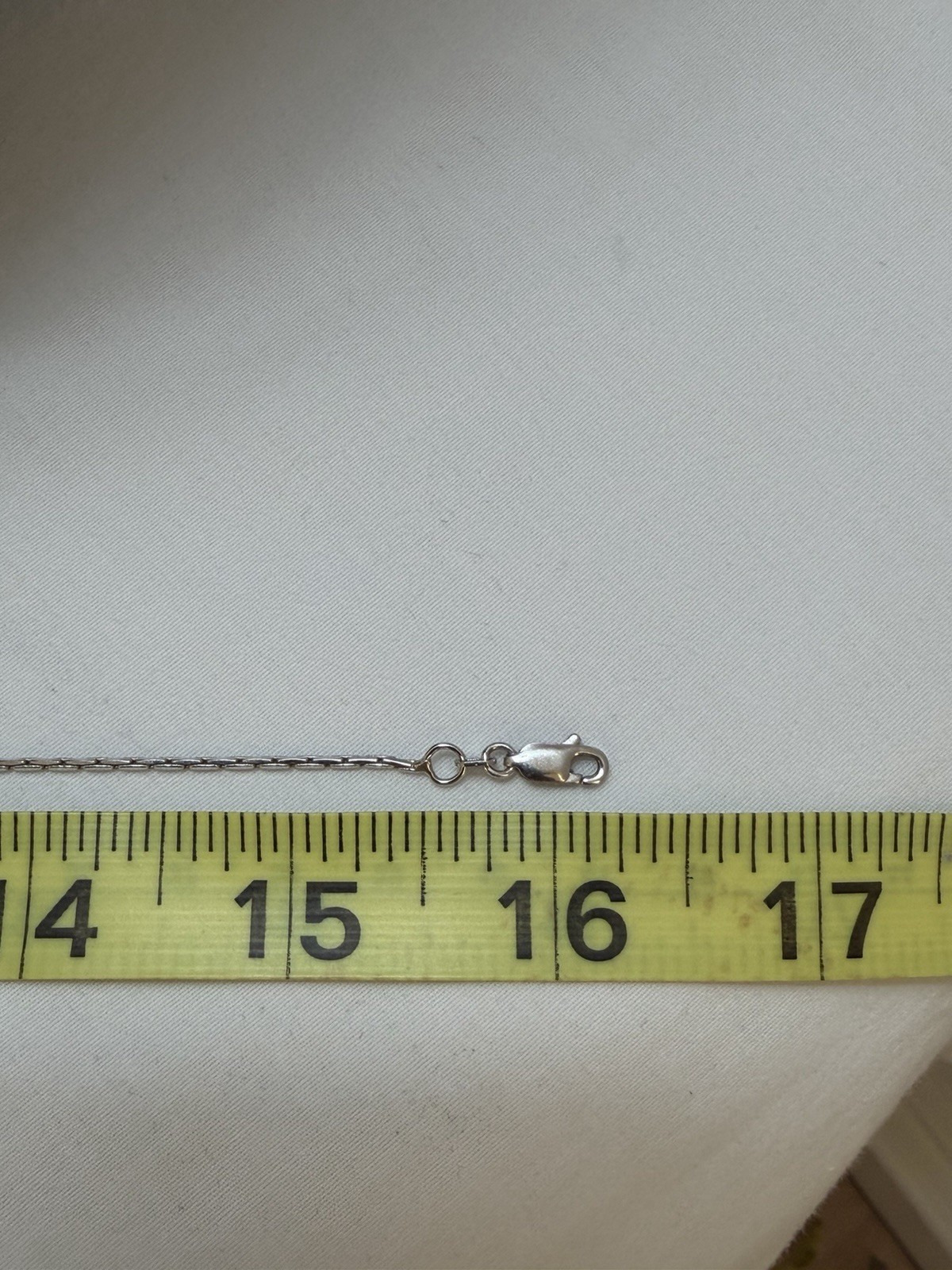 White 14k Gold rectangular box chain Necklace. 16… - image 4