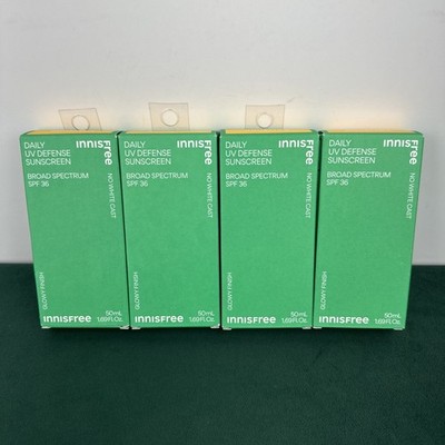 4x Innisfree Daily UV Defense Sunscreen Broad Spectrum SPF 36 1.69oz EXP 04/2026