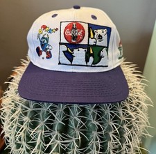 Vtg 1996 Atlanta Olympics Coca Cola Snapback Hat RARE PURPLE Brim The Game 90s