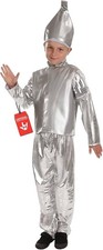 Kids Tin Boy Costume S - XL Boys Girls Wizard of Oz Tinman Suit Halloween