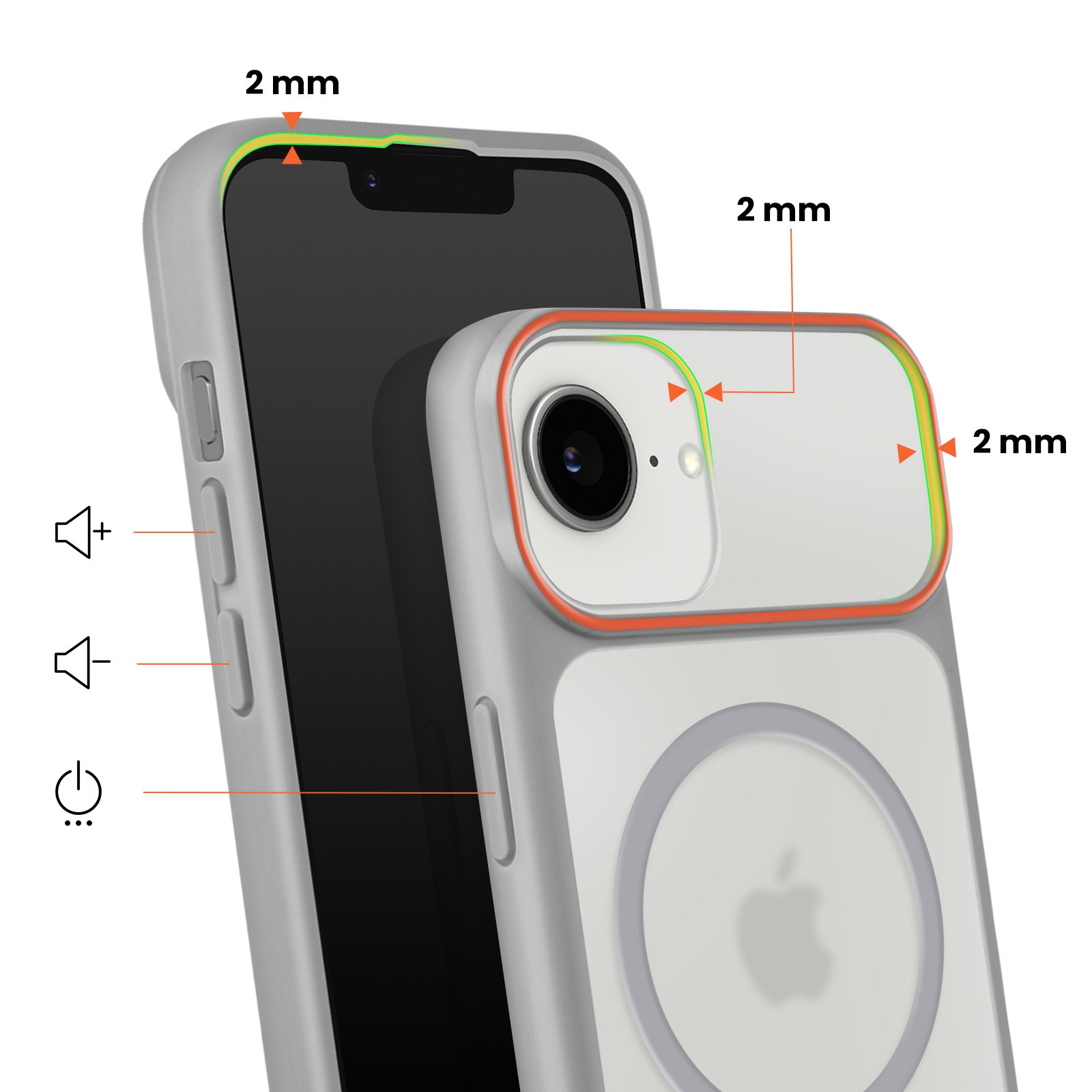 Coque rigide pour iPhone 17e Avizar Gris finition premium mate - 3