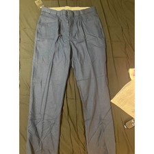 Mens Navy Blue Pleated Dress Pants Straight Leg Trousers 34Wx30L NWT